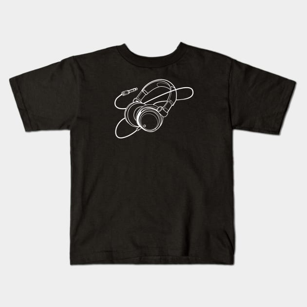 Headphones Kids T-Shirt by Sirenarts